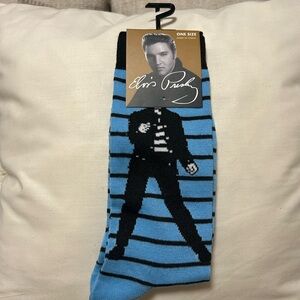🎤Blue and Black Elvis Jail House Rock Design Men's Socks. New with tags🎸🎤🎤🎤